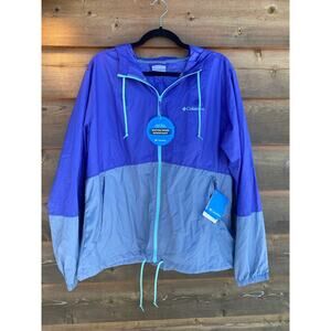Columbia purple full zip hooded wind breaker